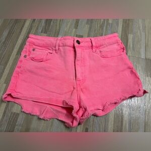 Tinsel Pink Frayed Denim Shorts